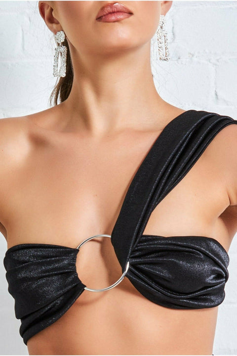 Ring Detail Bralette - Black by Goddiva