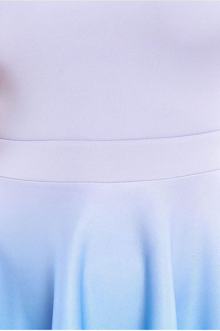 Ombre Scuba Foam Bardot A-Line Midi Dress - Light Blue DR4283QZ