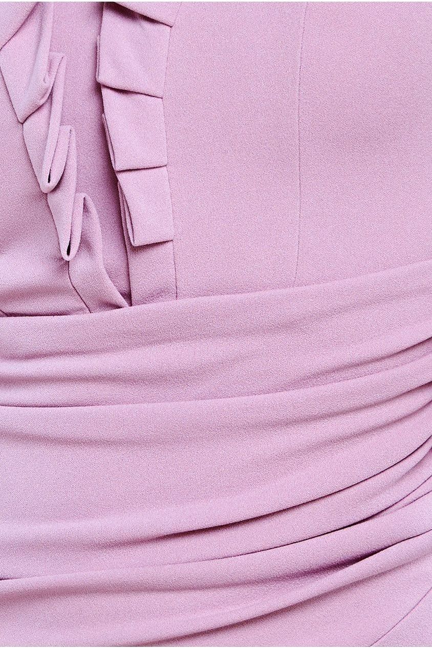 Off The Shoulder Frill Bodice Midi Dress - Rose Pink DR4255