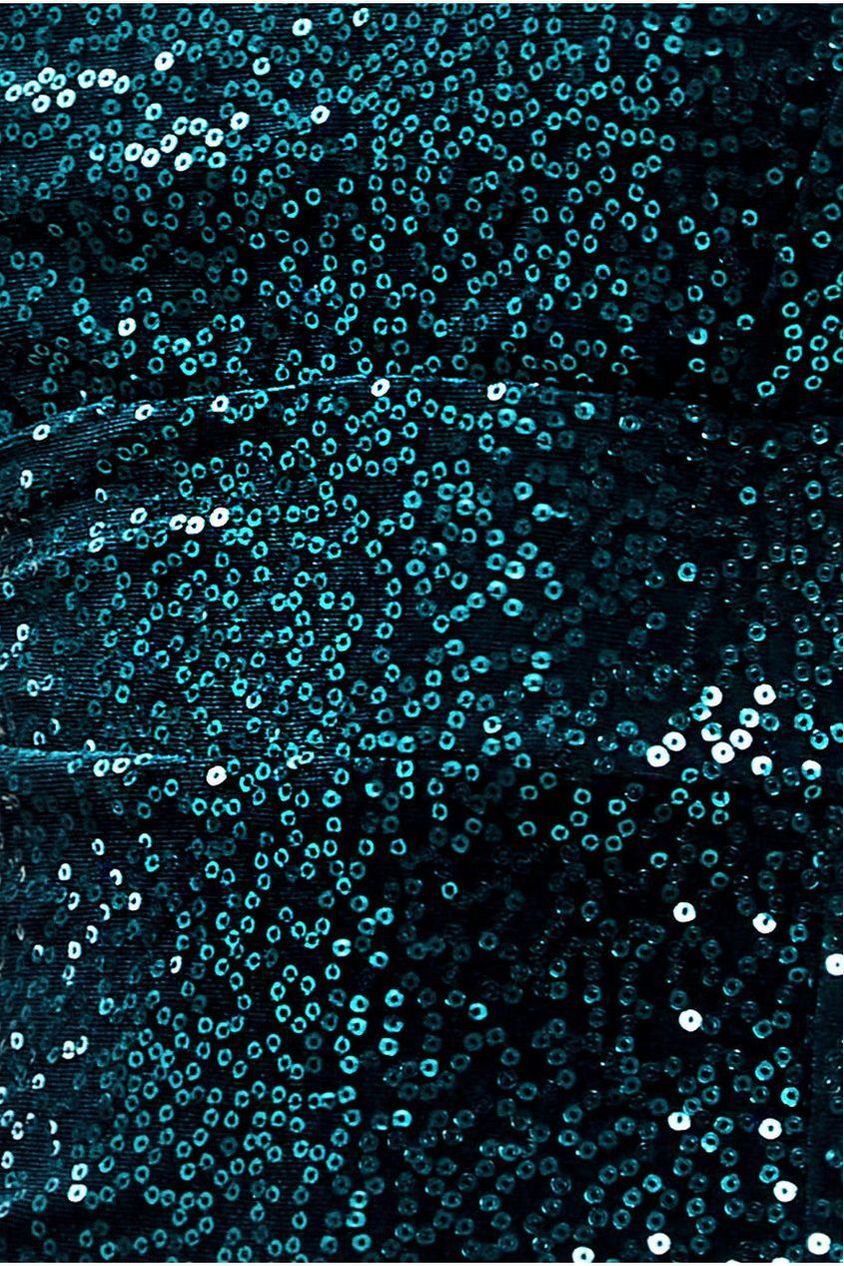 Sequin Velvet Bandeau Maxi Dress - Emerald Green DR3610