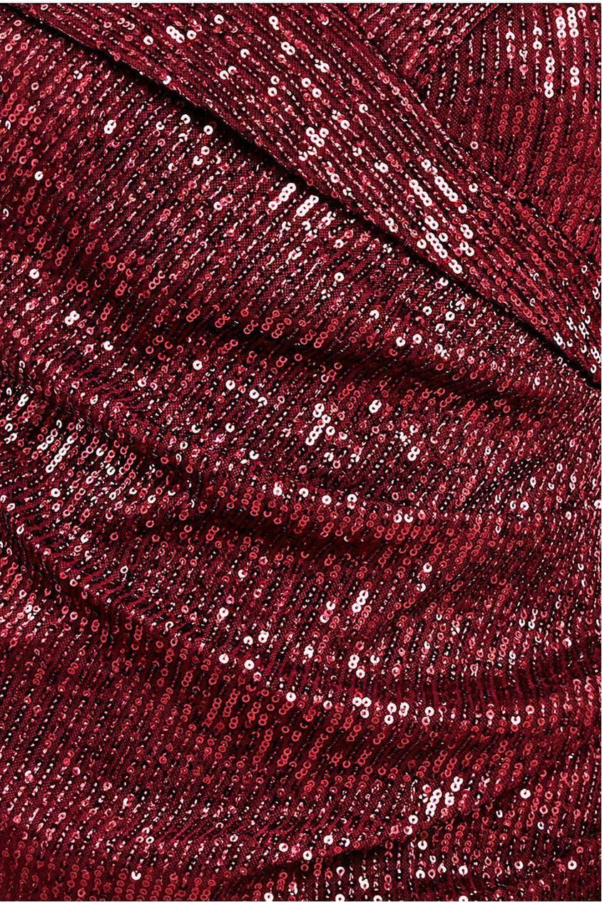 Bardot Sequin Pleated Maxi Dress - Wine DR3643A