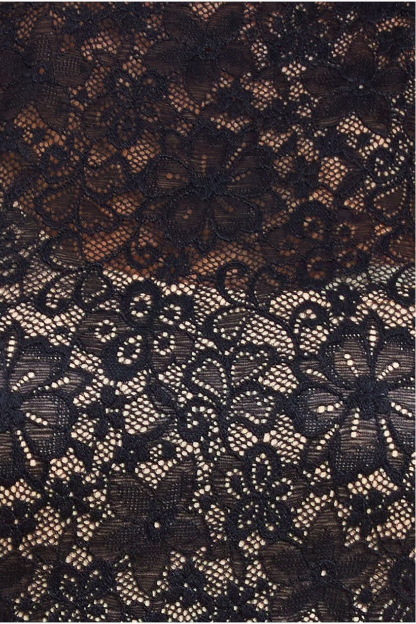 Flutter Sleeve Lace A-Line Midi Dress - Black DR4498