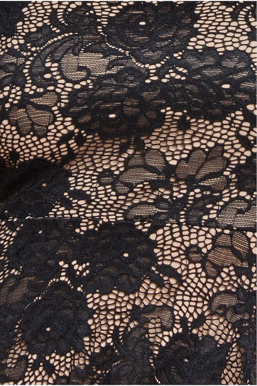 Scalloped Lace A-Line Maxi Dress - Black DR4496PLUS