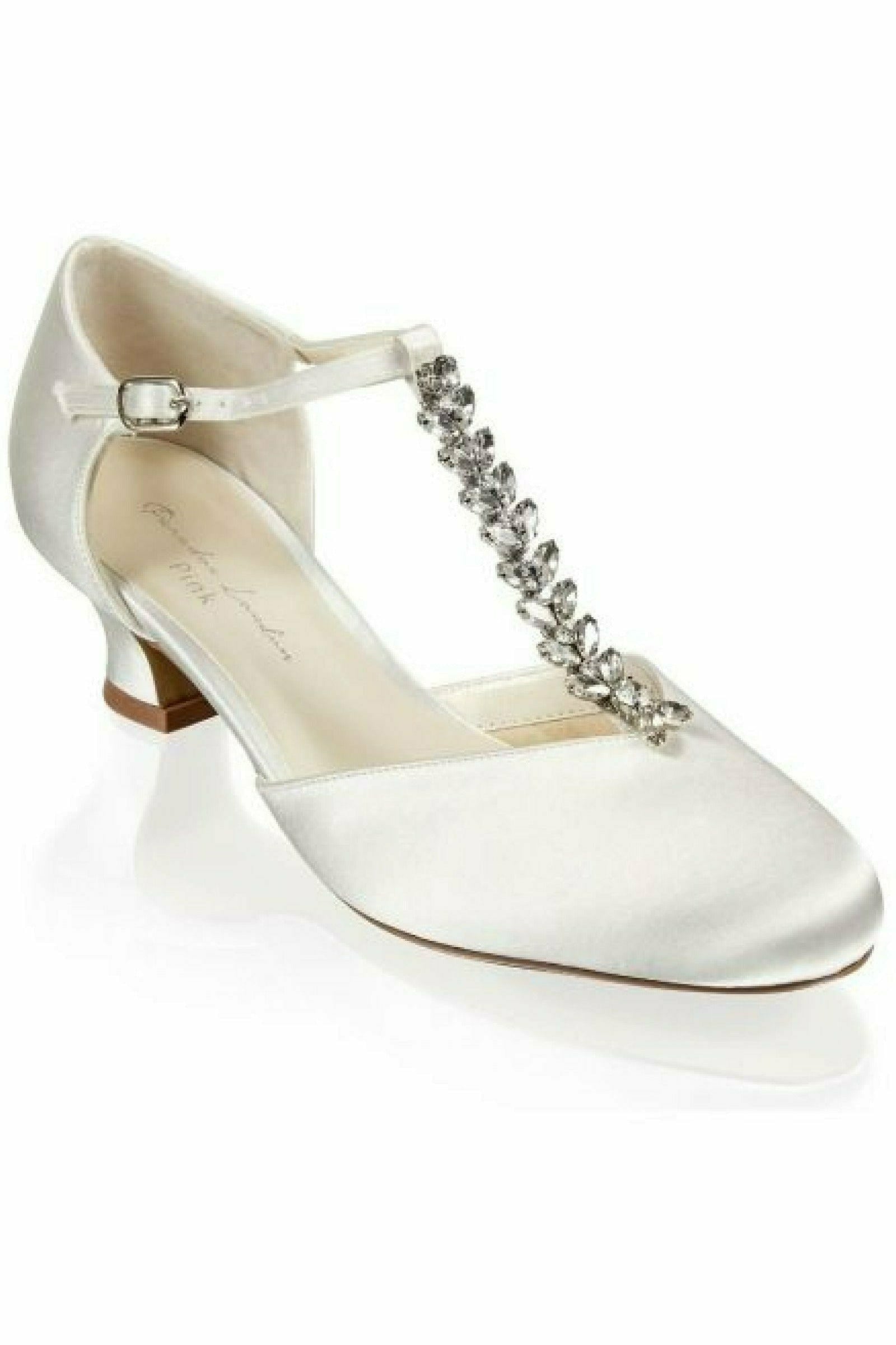 Satin 'alva' Trim Detal Low Heel Shoe alva