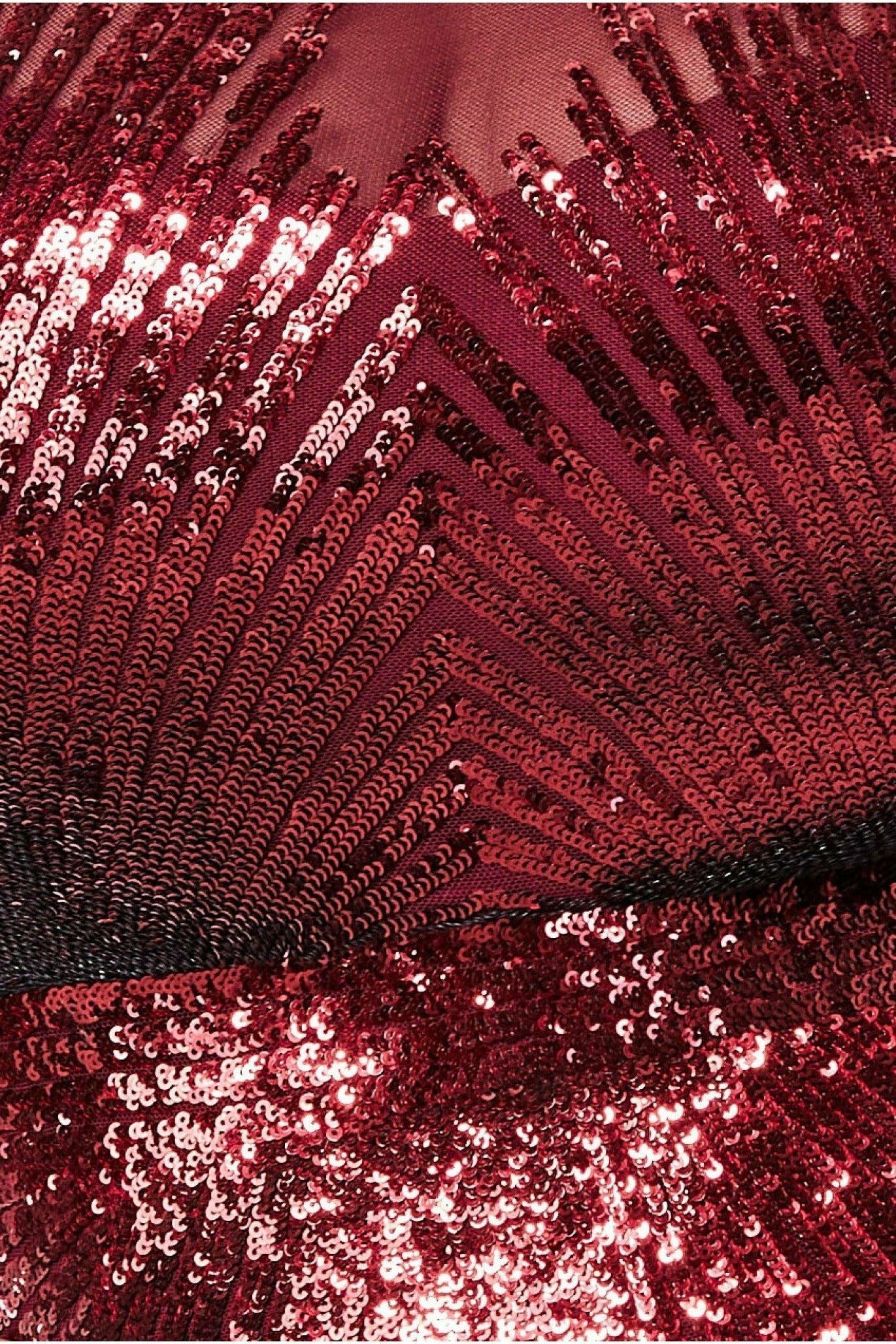 Shooting Star Sequin Maxi Dress - Wine DR3276P