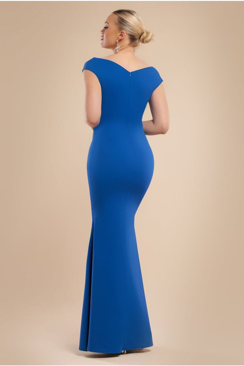 Bardot Pleated Maxi Dress - Royal Blue DR1092