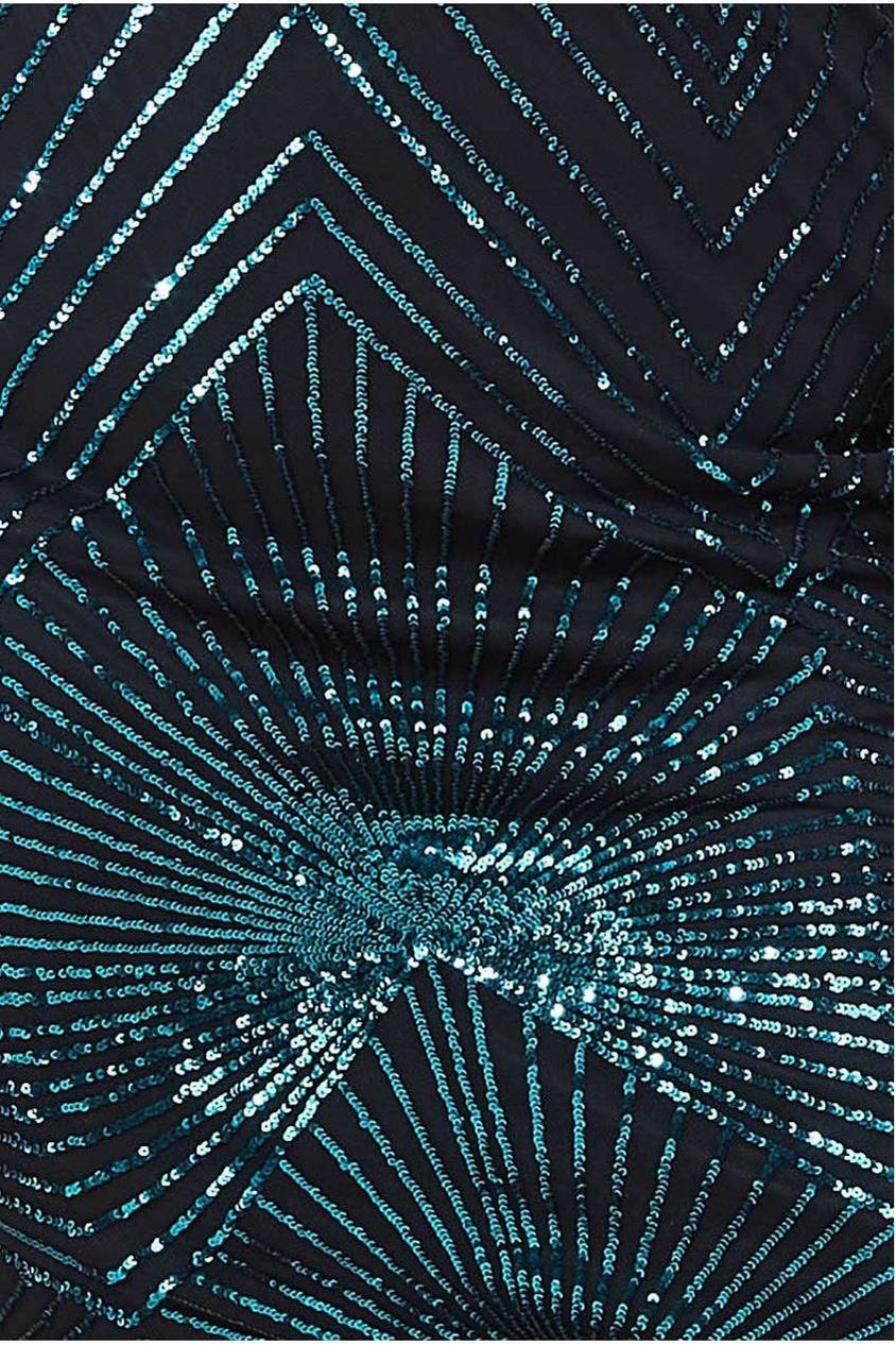 Scalloped Hem Starburst Midi Dress - Emerald DR2617P