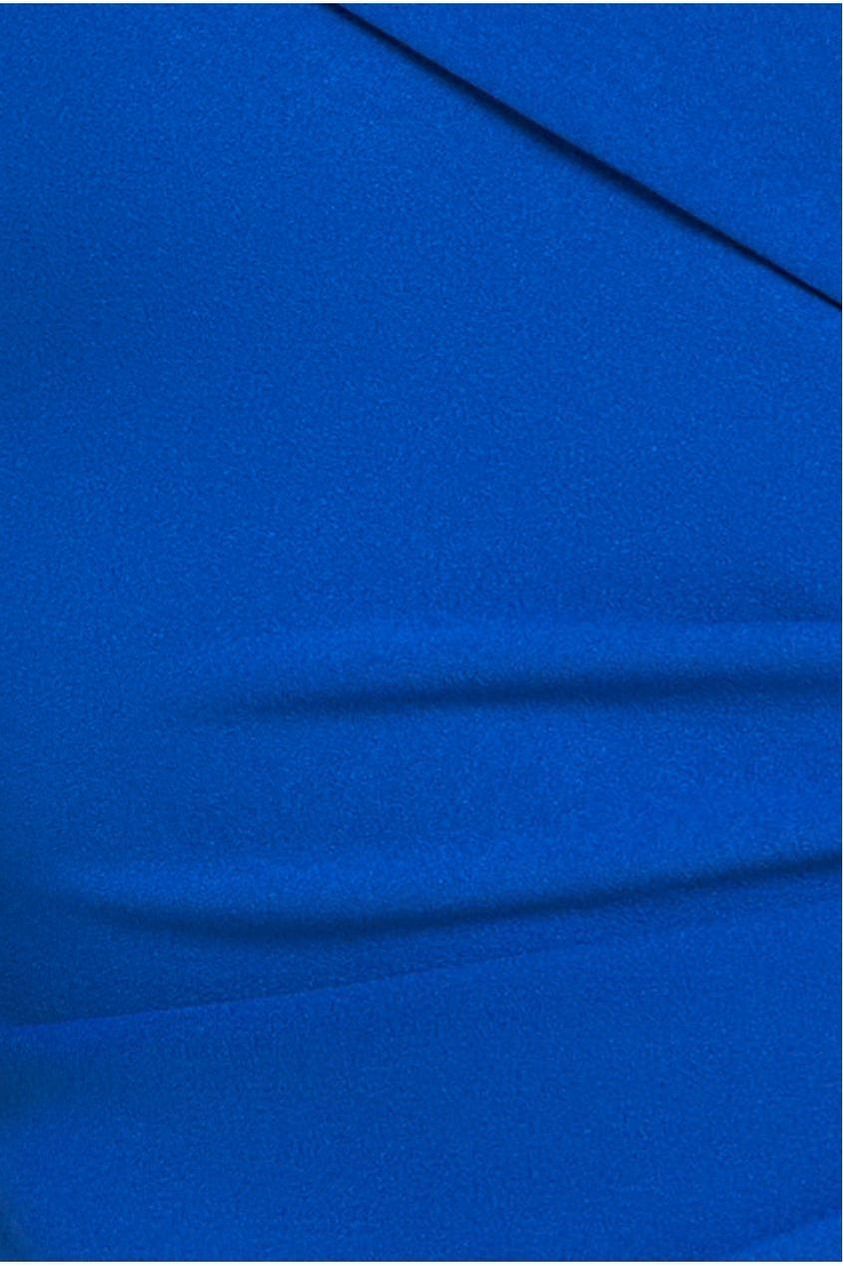 Scuba Crepe Off Shoulder Front Split Maxi Dress  - Royal Blue DR2930SC
