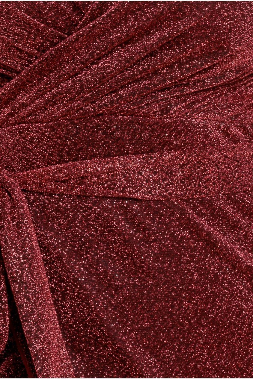 Wrap Style Spaghetti Strap Maxi With Split - Wine DR3137A