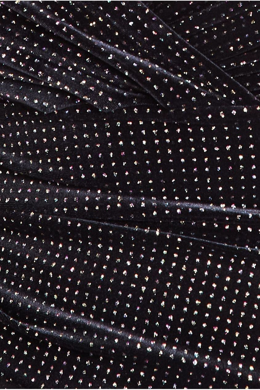 Sparkle Off The Shoulder Midi - Black DR3418P