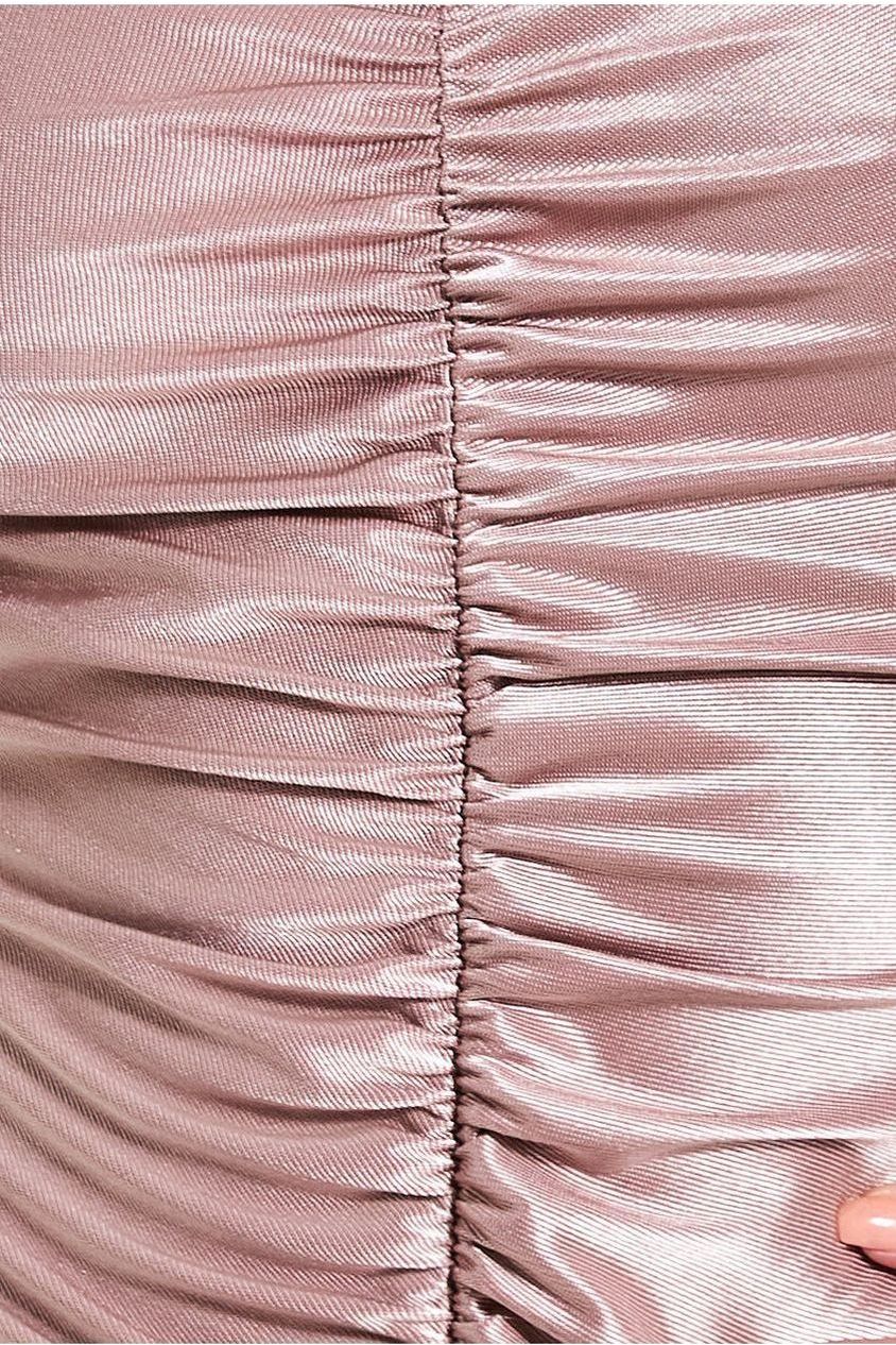 Off The Shoulder Ruched Mini - Champagne DR3538