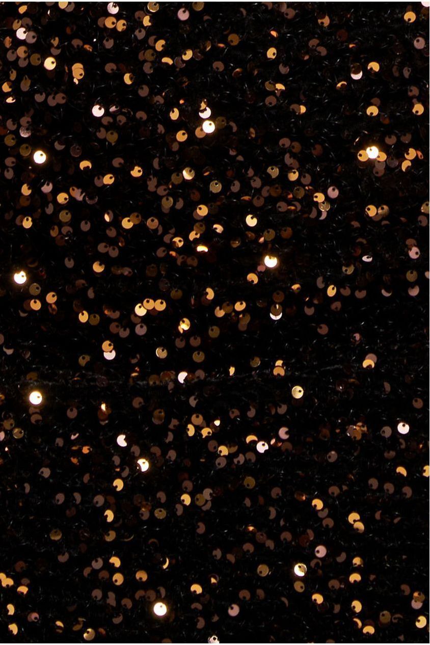 Multi Sequin & Velvet Bardot Midi Dress - Gold DR3550