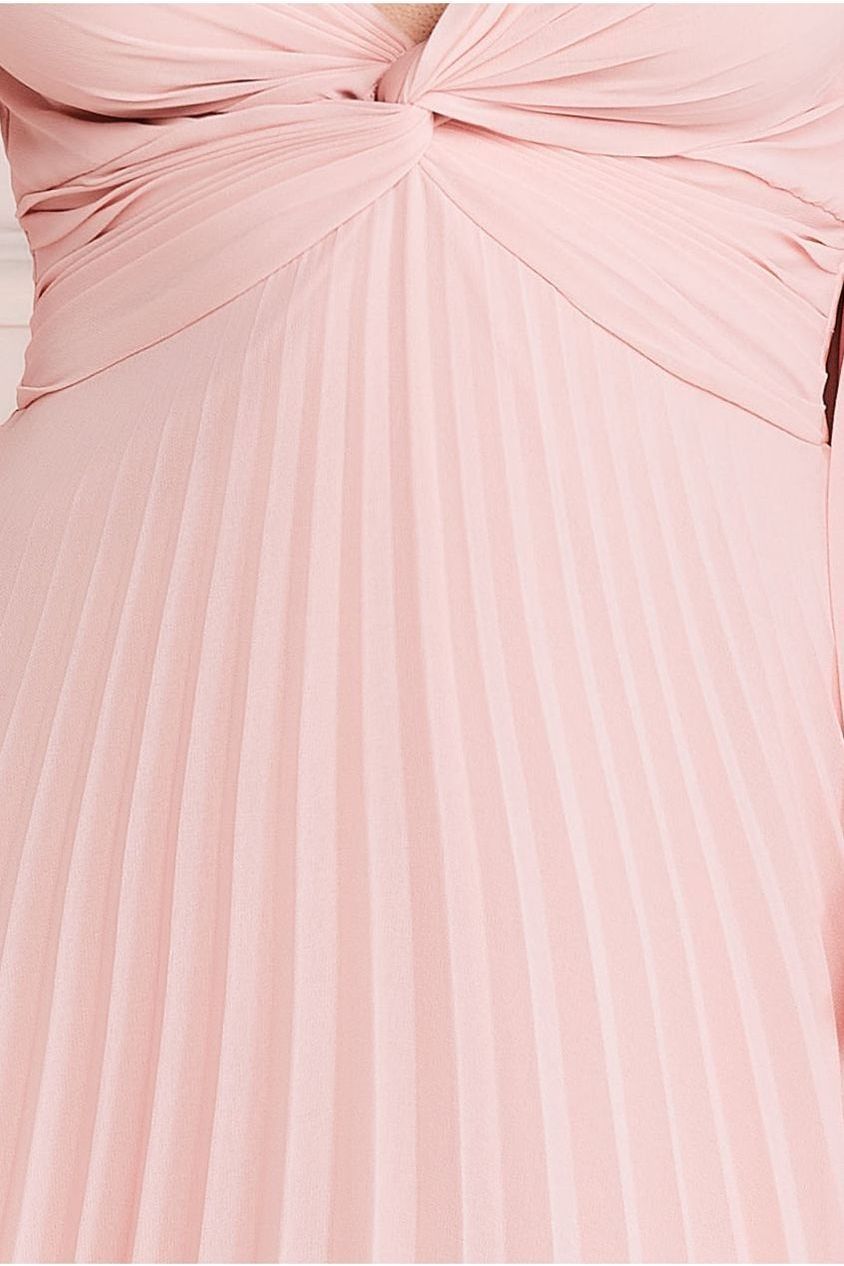 Pleated Skirt Chiffon Maxi - Blush DR3593