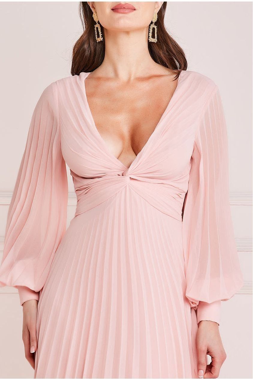 Pleated Skirt Chiffon Maxi - Blush DR3593