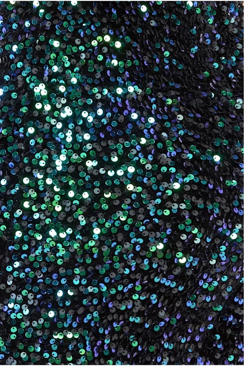 Multi Sequin Velvet Bodycon Mini - Emerald Green DR3630
