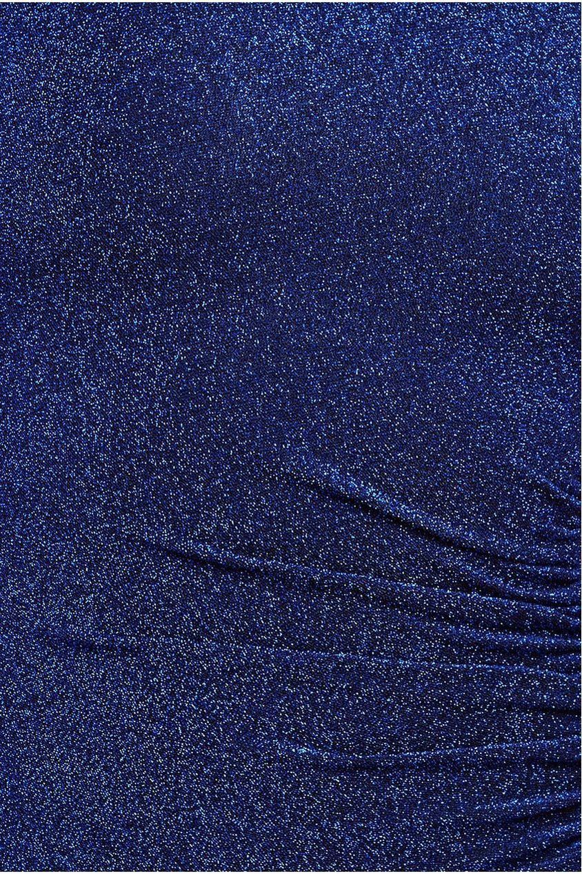 Open Lurex Back One Sleeve Maxi Dress - Royal Blue DR3633