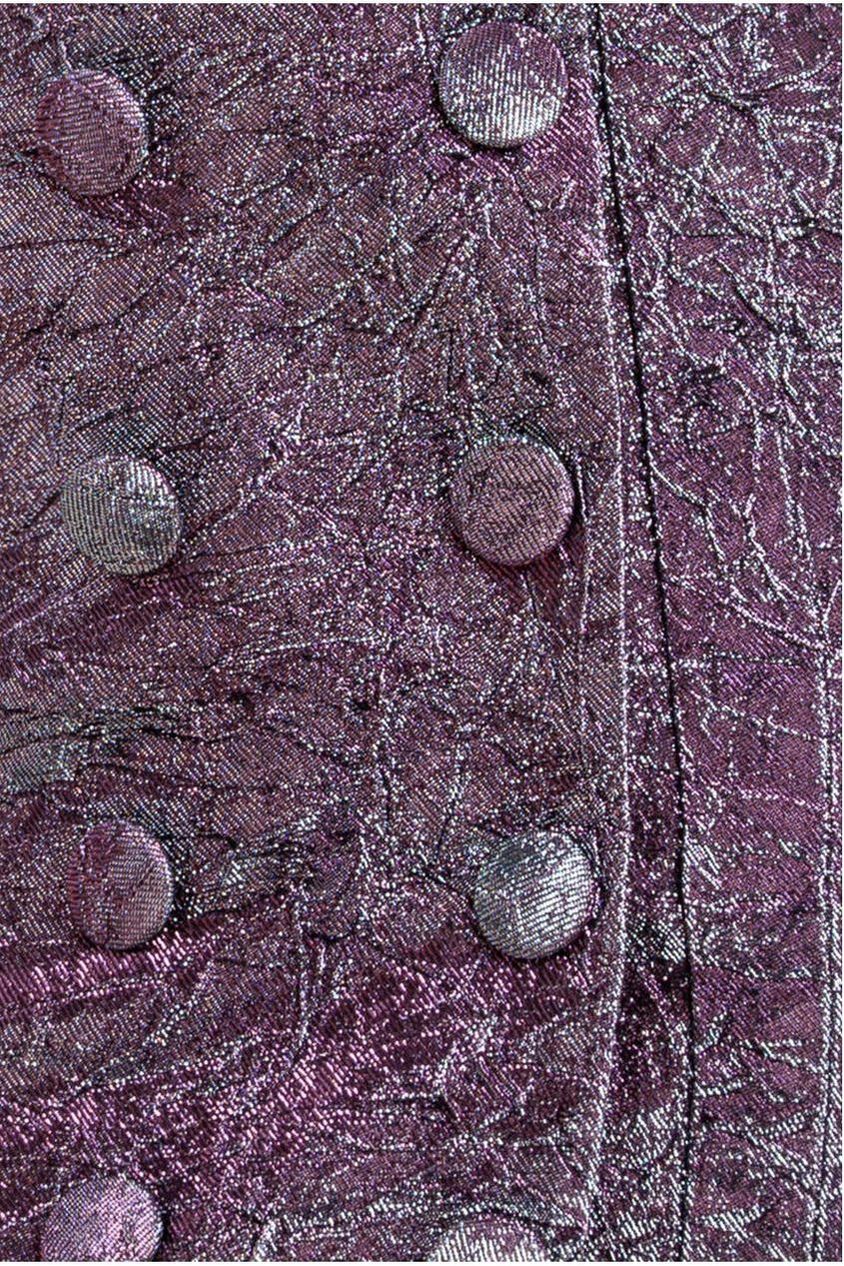 Iridescent Foil Print Blazer Mini Dress - Silver DR3669