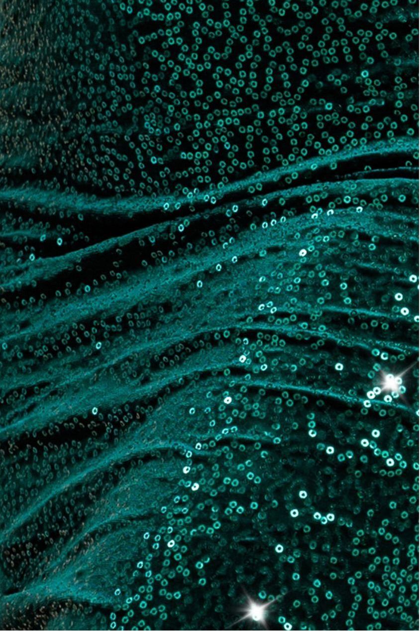 Bandeau Sequin & Velvet Midi Dress - Emerald Green DR3718