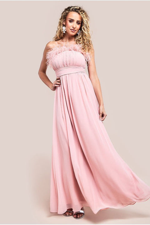 Bridesmaids Chiffon Maxi Dress - Blush by Goddiva