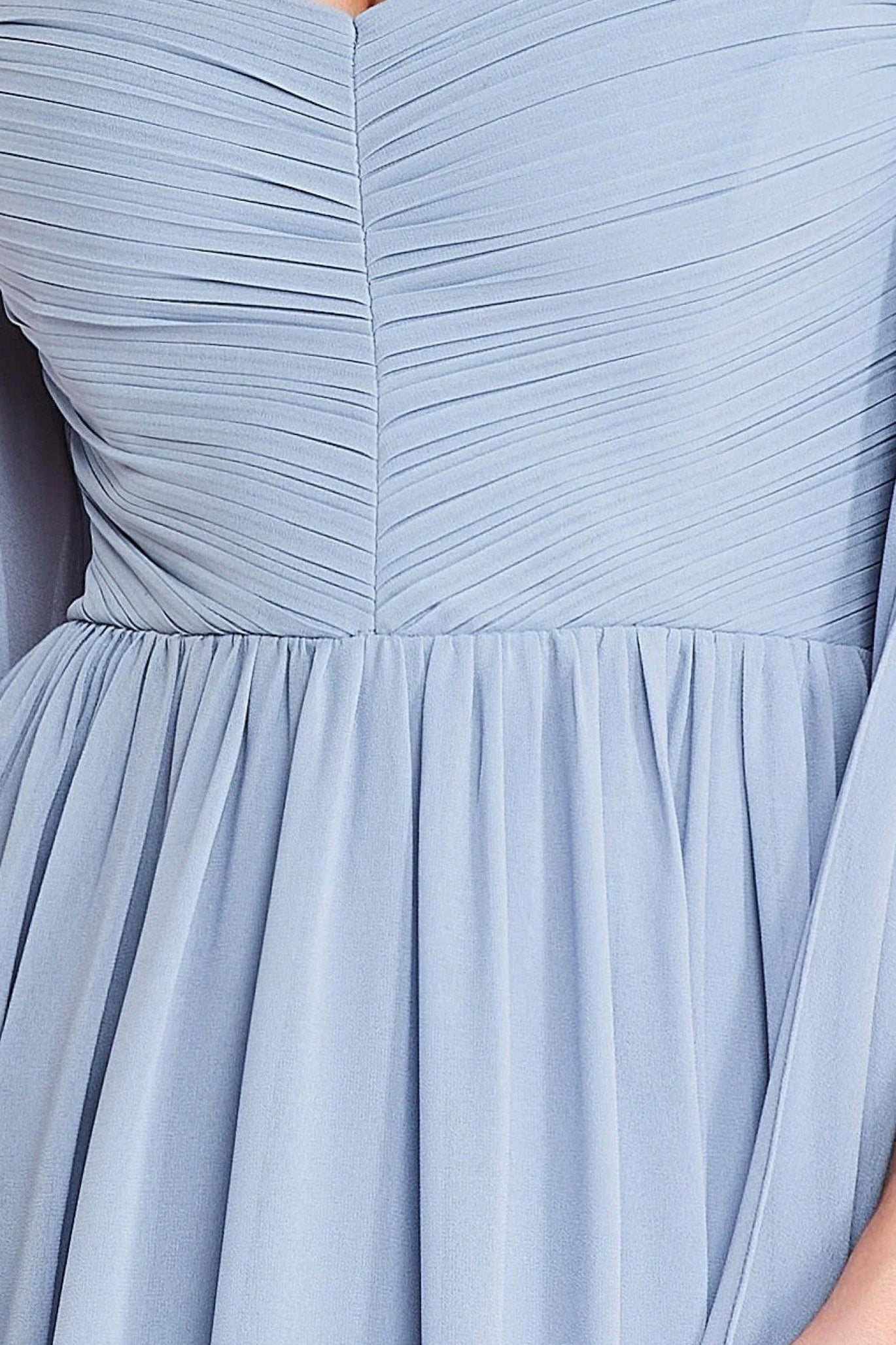 Chiffon Off The Shoulder Maxi With Cape Sleeves - Blue DR3780