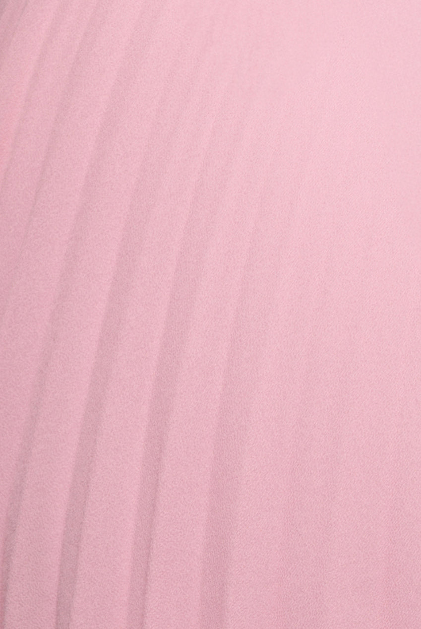 Crochet & Pleated Top Midi Dress - Blush Pink DR3821