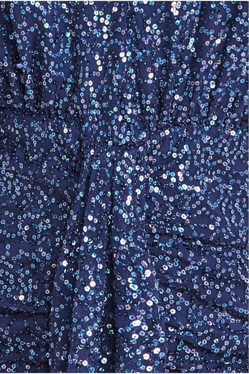 Plunge V-Neck Sequin Maxi - Navy DR3833