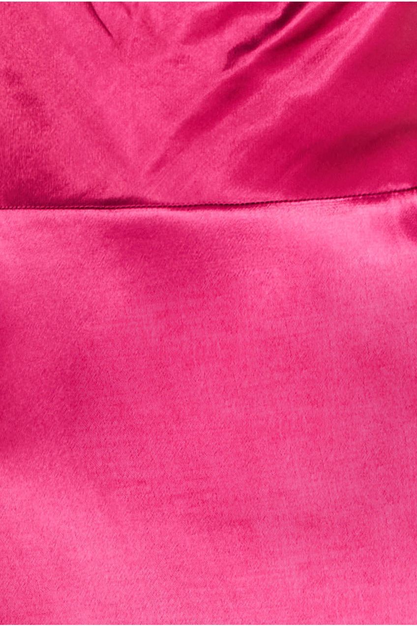 Satin Viscose Cowl Neck Maxi With Train - Burgundy DR3857