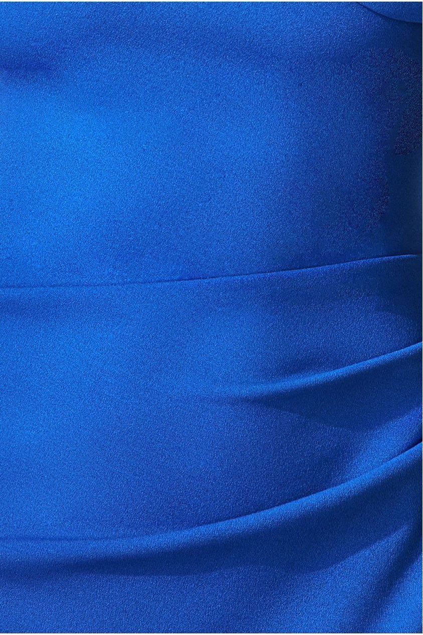 Scuba Crepe Pleated Bardot Maxi - Royalblue DR3959