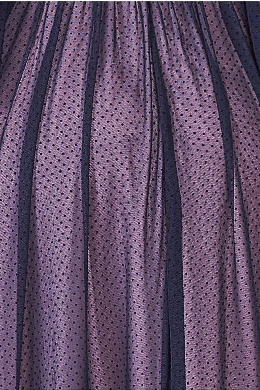 Corsage V-Neck Dobby Mesh Maxi - Blue DR4001