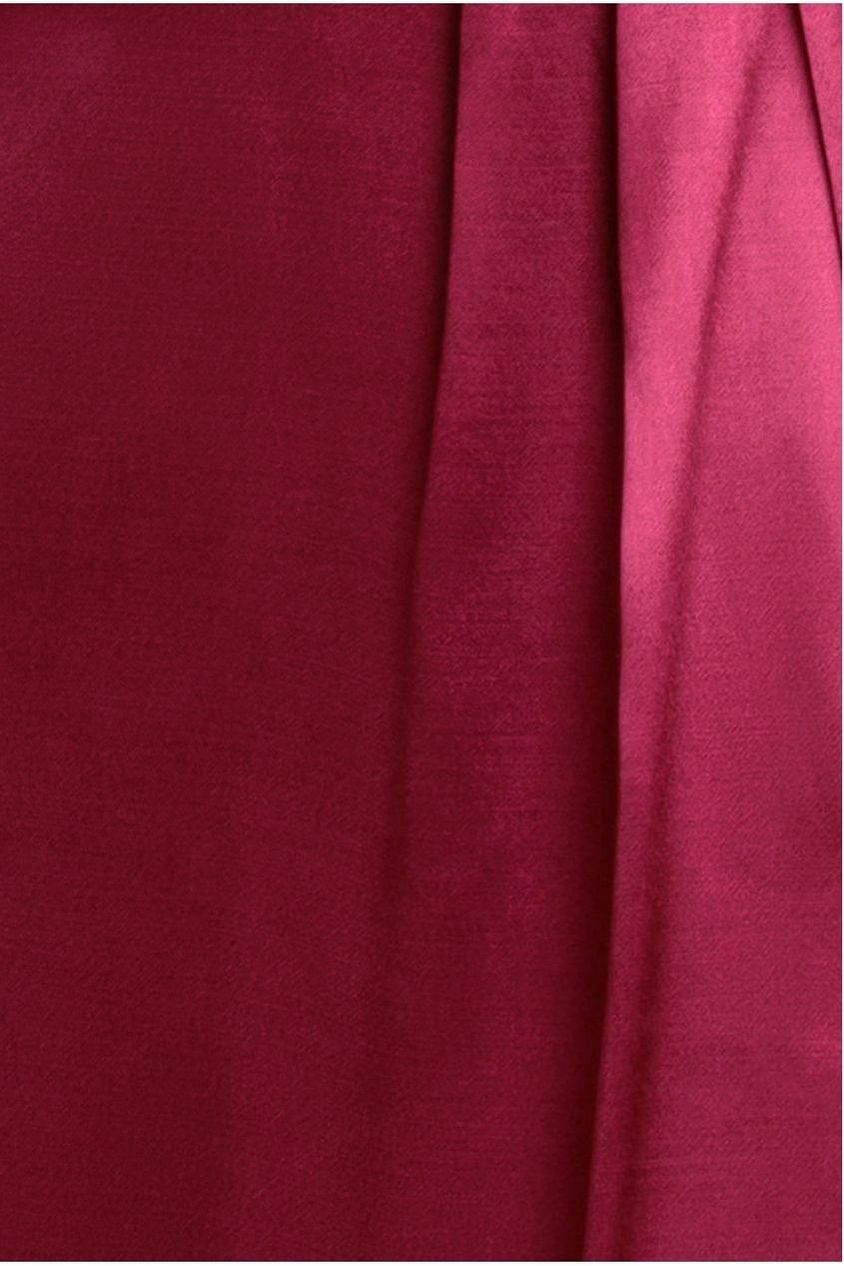 Satin Viscose Front Wrap Midaxi Dress - Burgundy DR4002