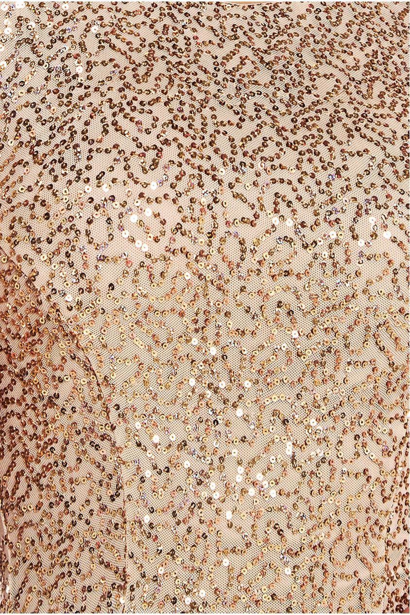 Sequin Flutter Sleeve Maxi - Gold DR4021