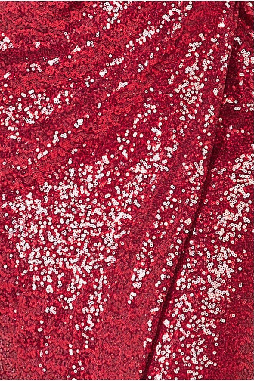 Sequin Front Split Shirt Dress - Wine DR4034