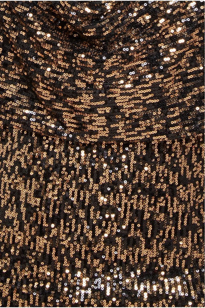 Sequin Cowl Maxi Dress - Black DR4051P