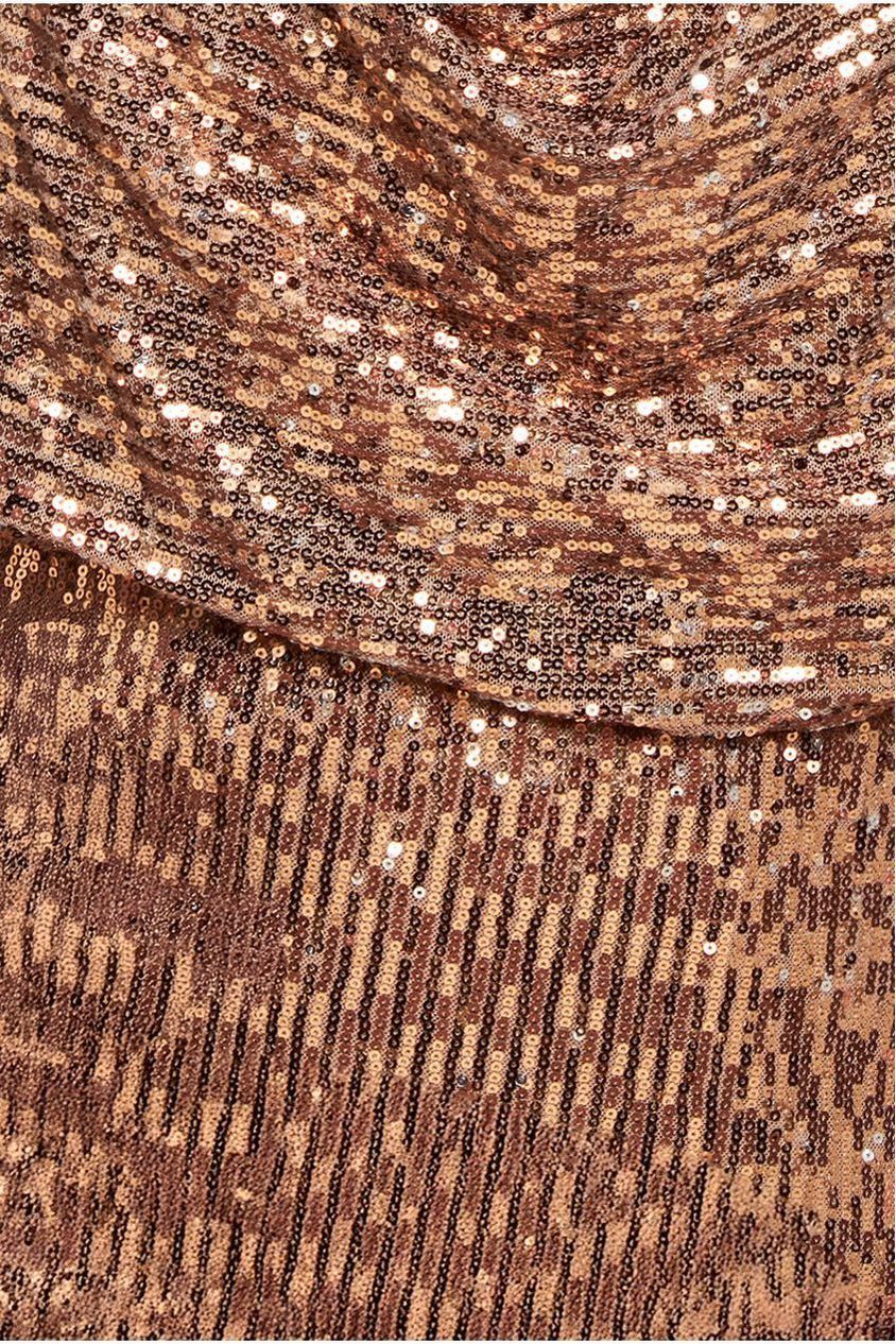 Sequin Cowl Maxi Dress - Bronze DR4051P