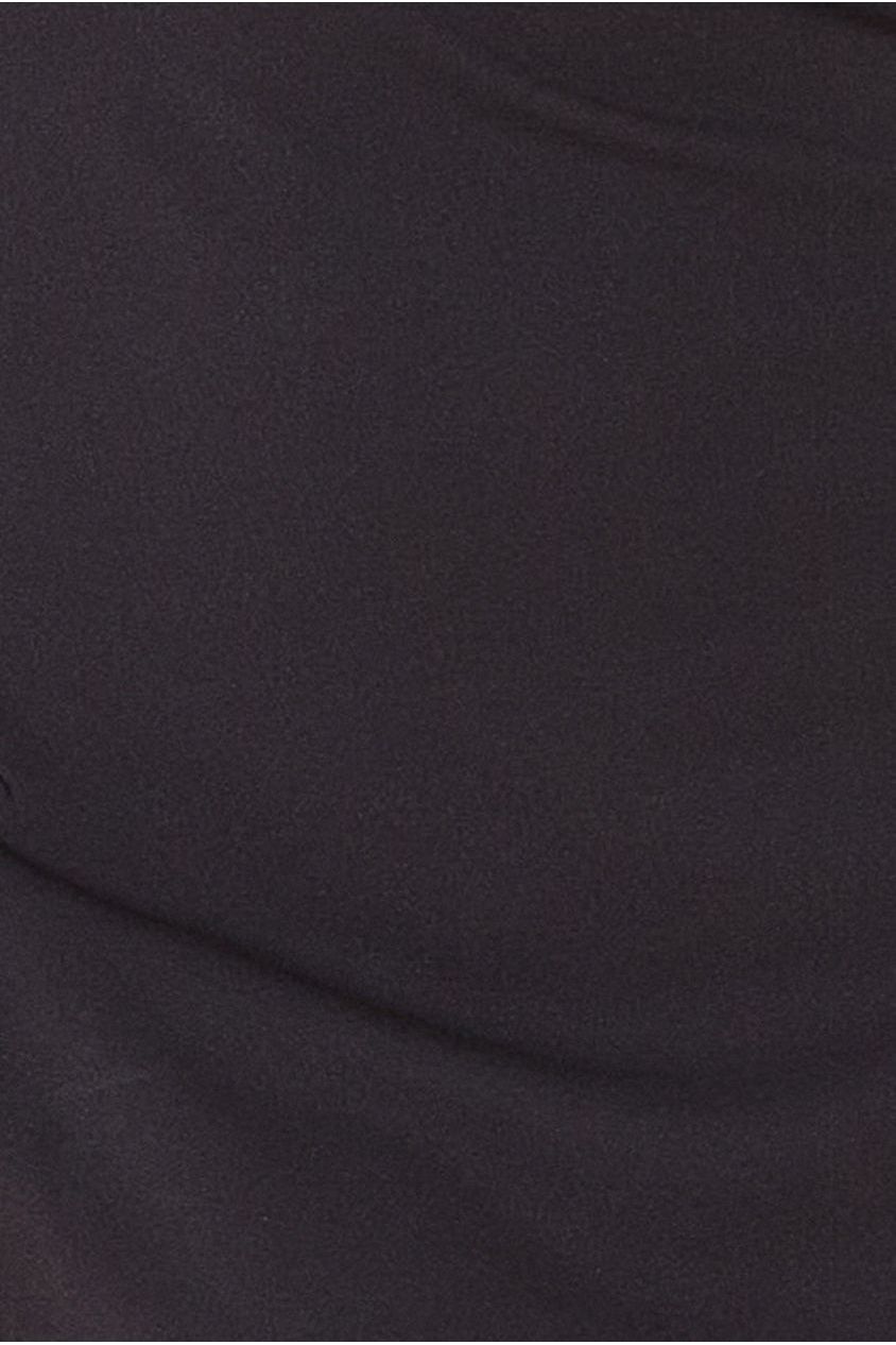 Racer Neck Scuba Crepe Feather Sleeve Midi - Black DR4060