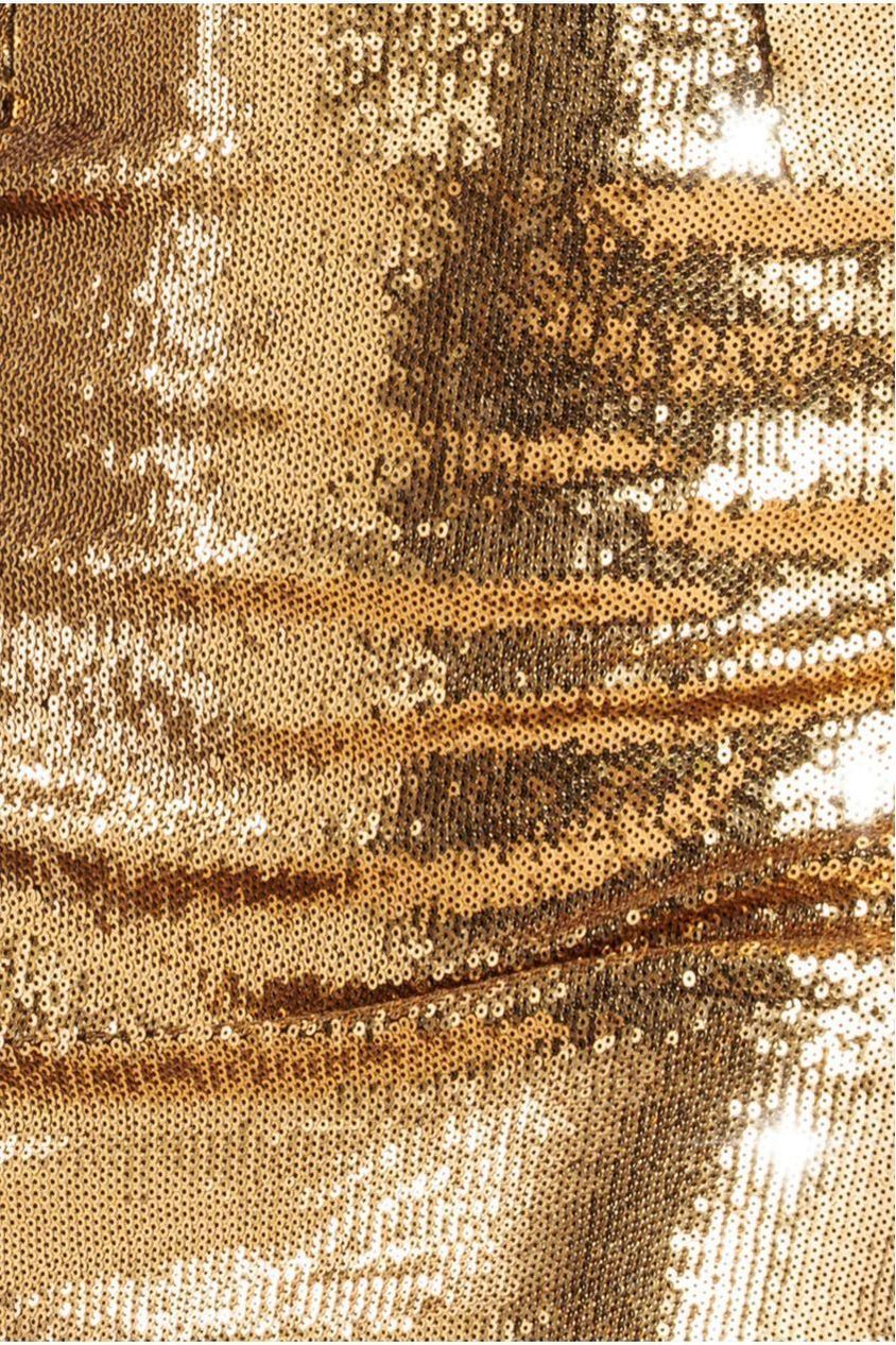 Liquid Sequin Boobtube Midaxi With Corsage - Gold DR4126