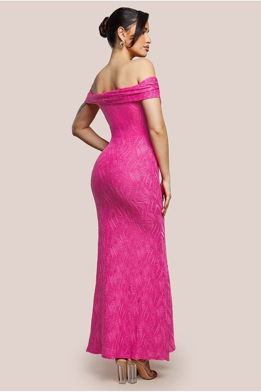 Front Knot Twist Maxi Dress - Magenta DR4418