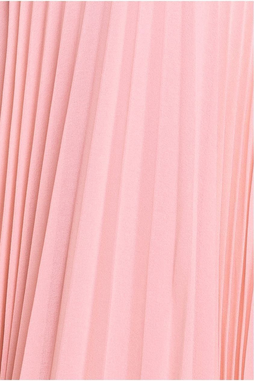 Cowl Neck Pleated A-Line Chiffon Midi Dress - Blush Pink DR4501