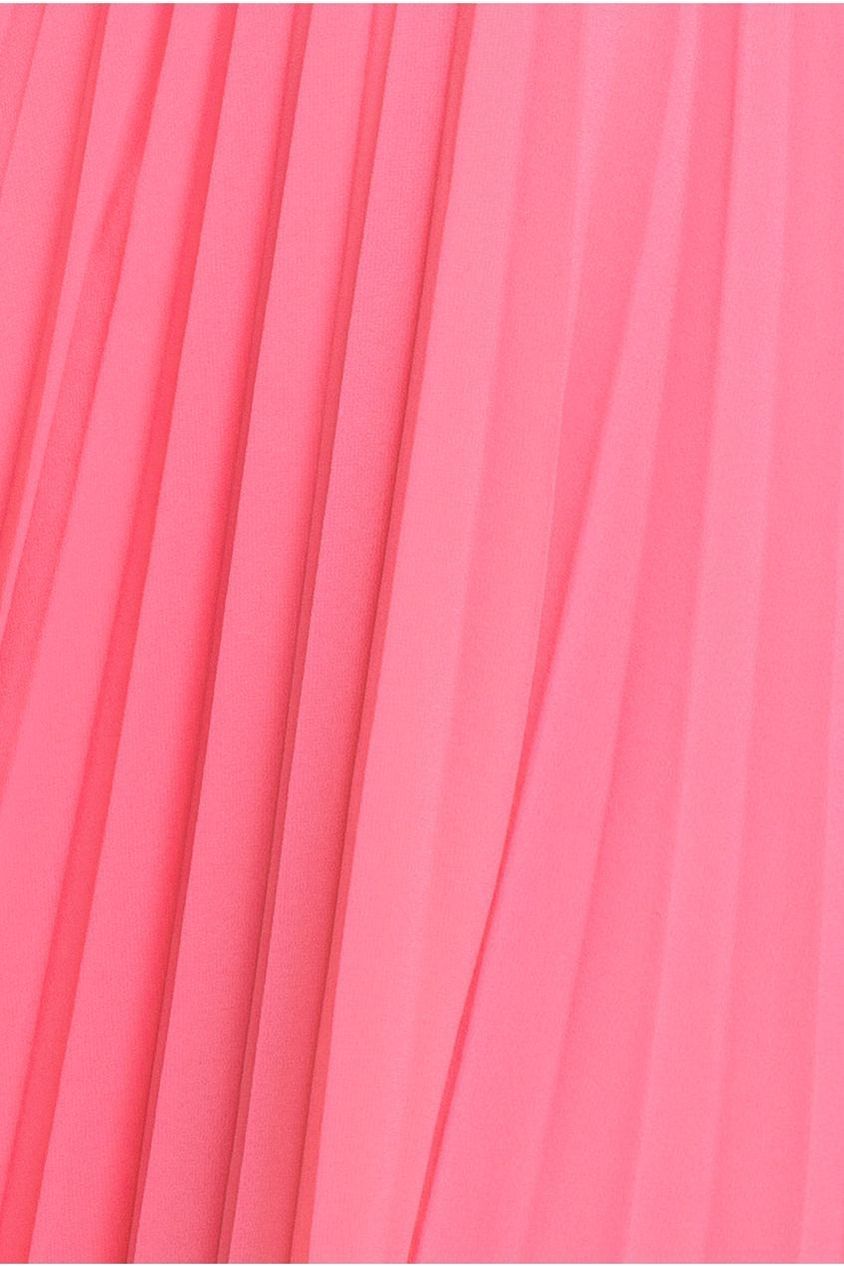 Cowl Neck Pleated A-Line Chiffon Midi Dress - Coral DR4501