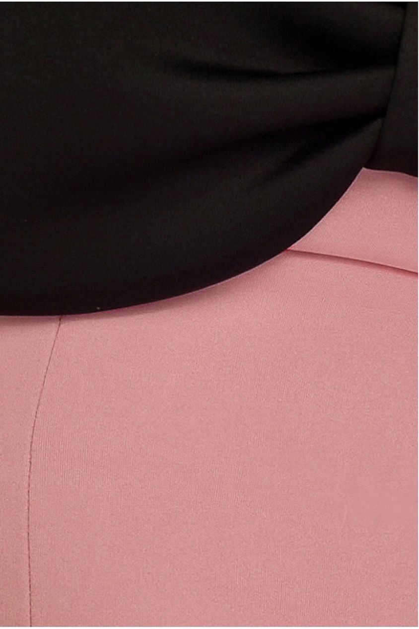 Front Bow Off The Shoulder Mini Dress - Blush Black DR4613CONTRAST
