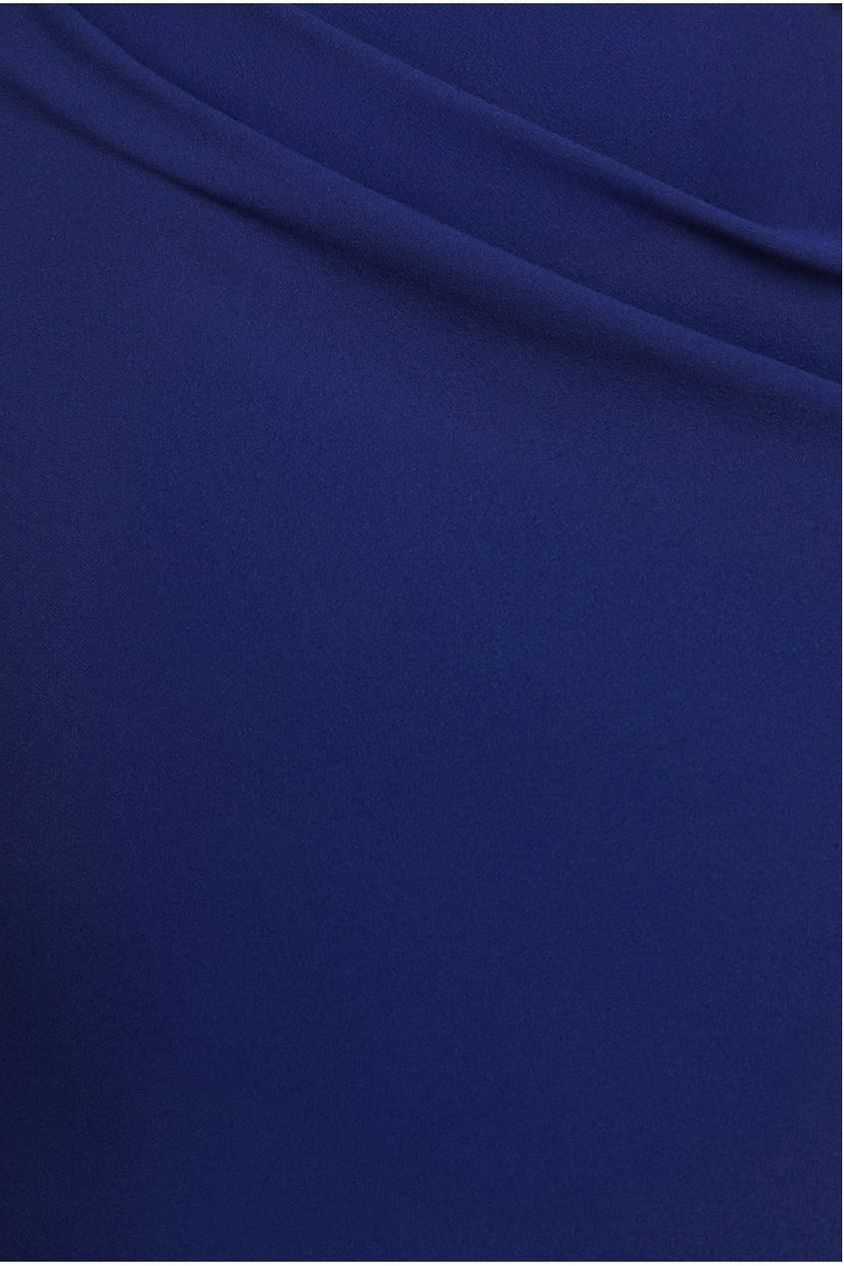 Puffy Satin  Sleeve Scuba Maxi Dress - Navy Blue DR4622