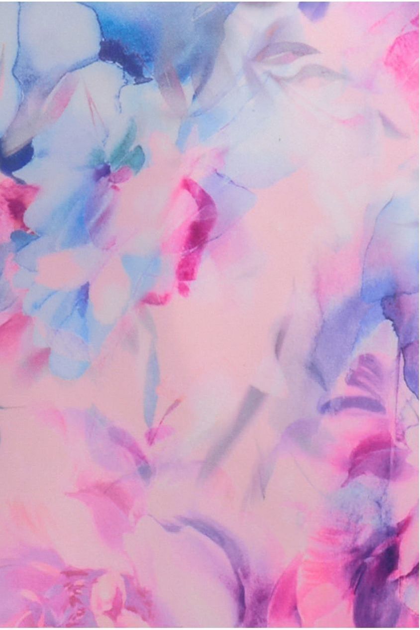 Printed Scuba Square Neck Puff Sleeve Midi Dress - Blush Pink DR4650