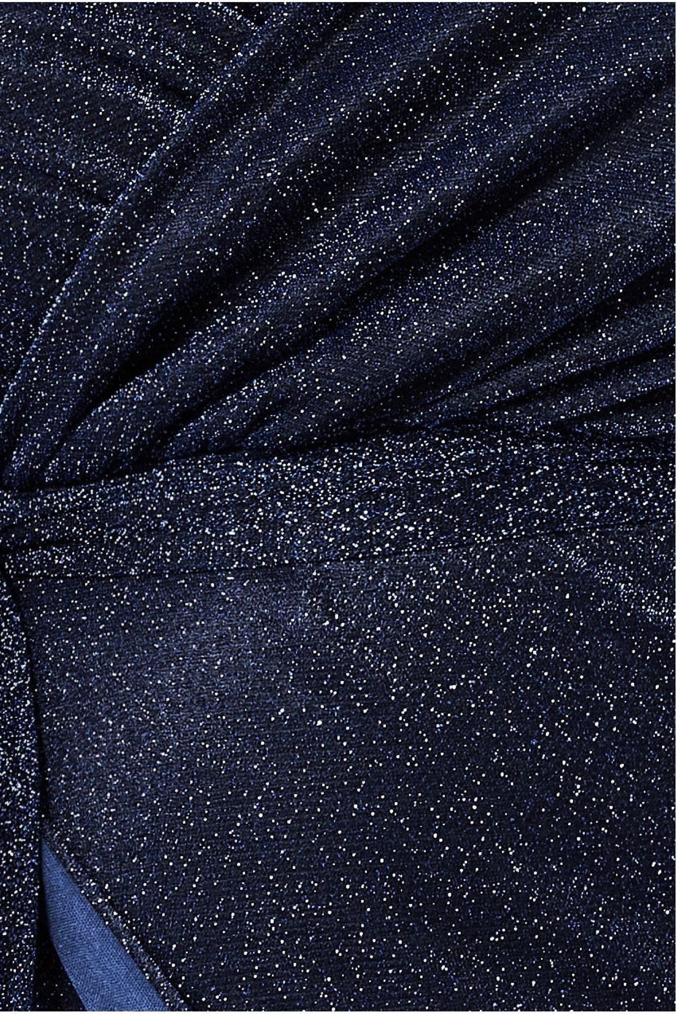 Wrap Style Spaghetti Strap Maxi Split - Navy DR3137P