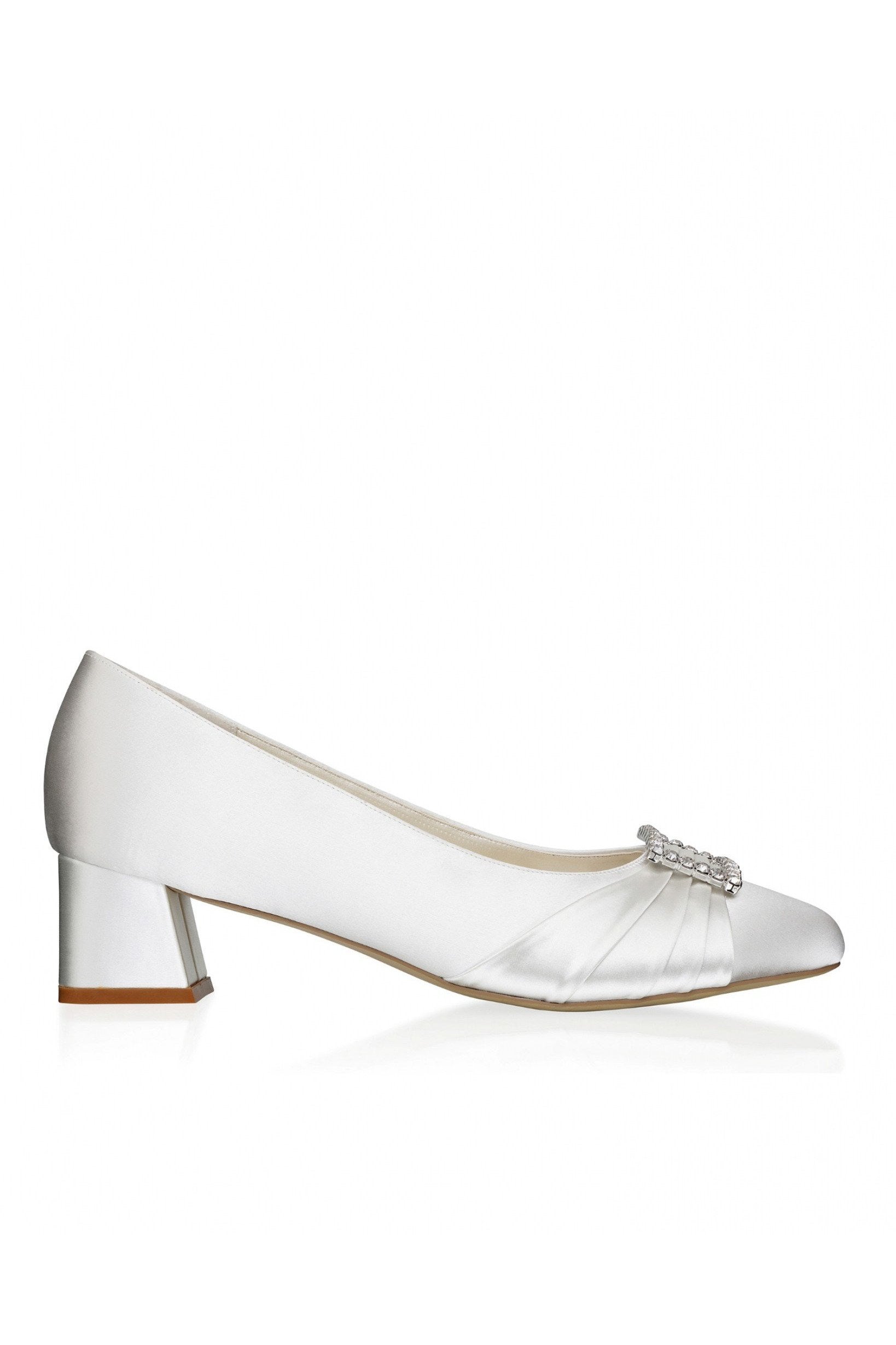 Satin 'britney' Wide Fit Block Heel Shoe Britney