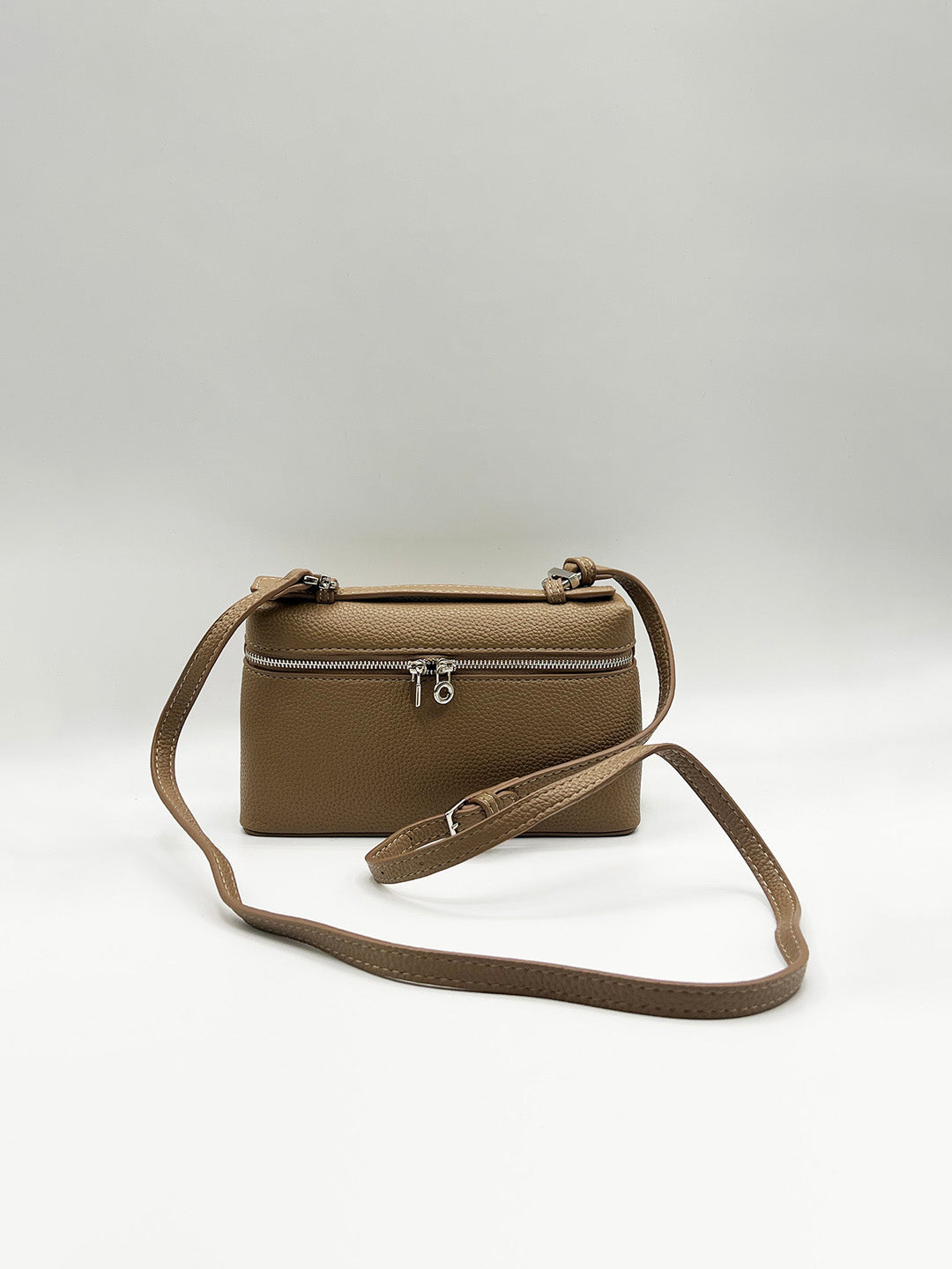 Faux Leather Crossbody Satchel In Beige By SVNX HB360428