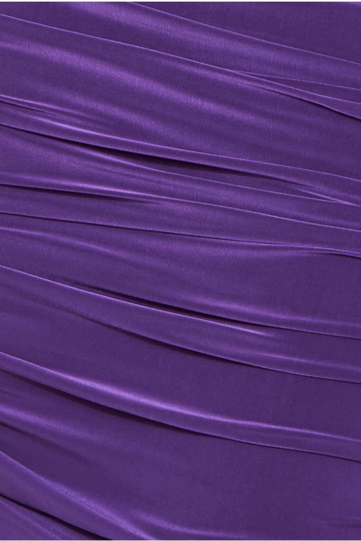 Cut Out Ruched Midi With Drawstring - Purple DR3665