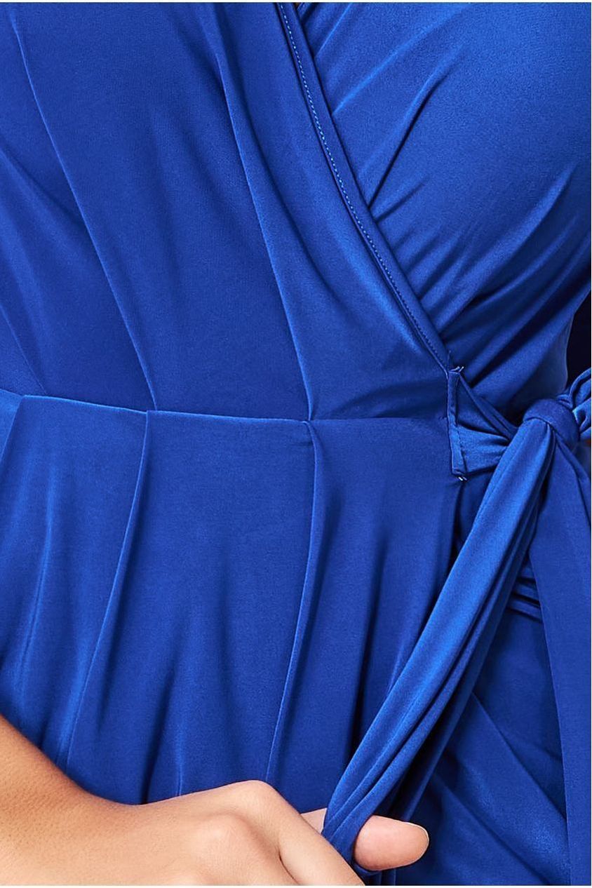 Short Sleeve Wrap Mini Dress - Royal Blue NCD18