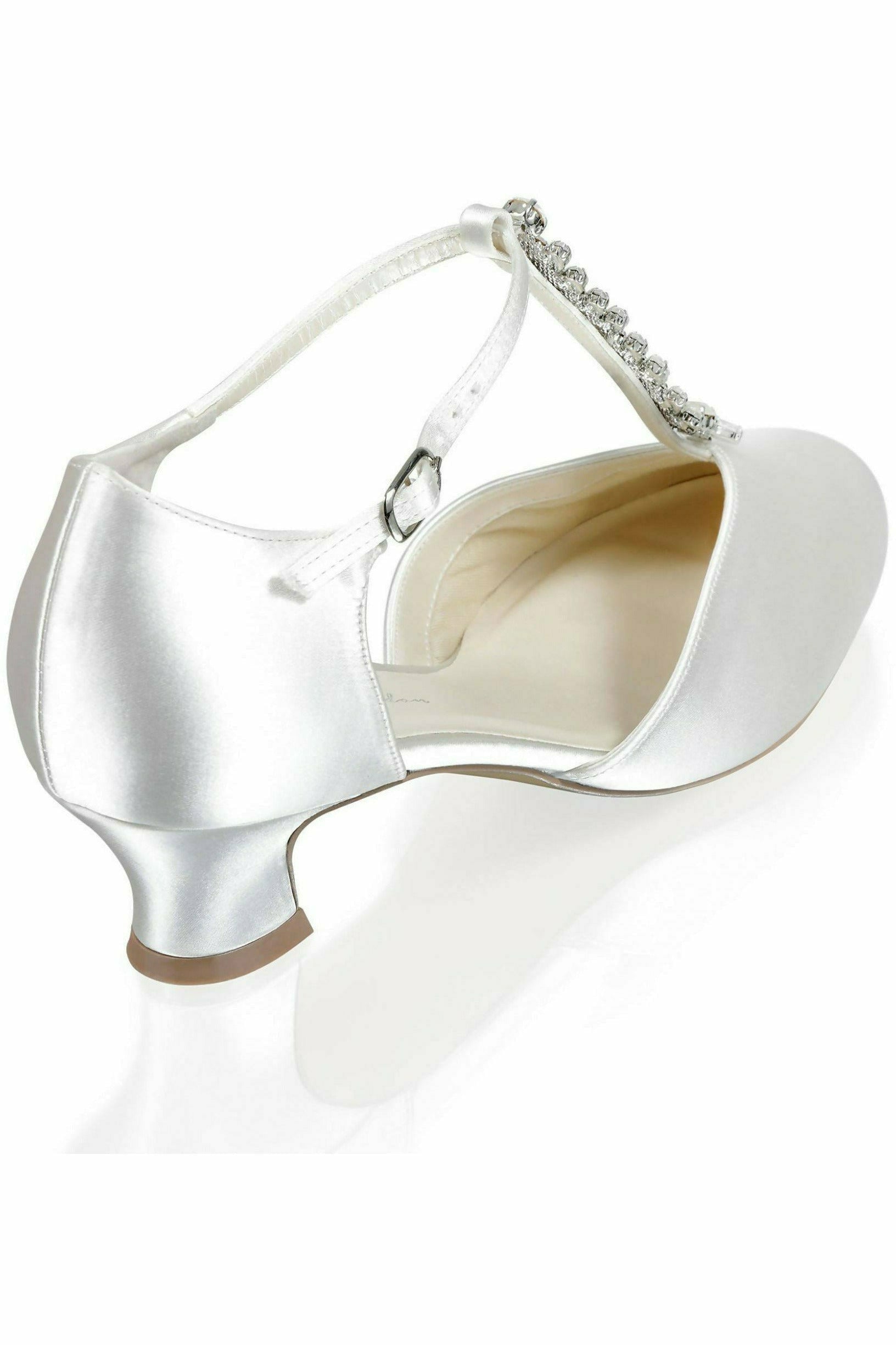 Satin 'alva' Trim Detal Low Heel Shoe alva