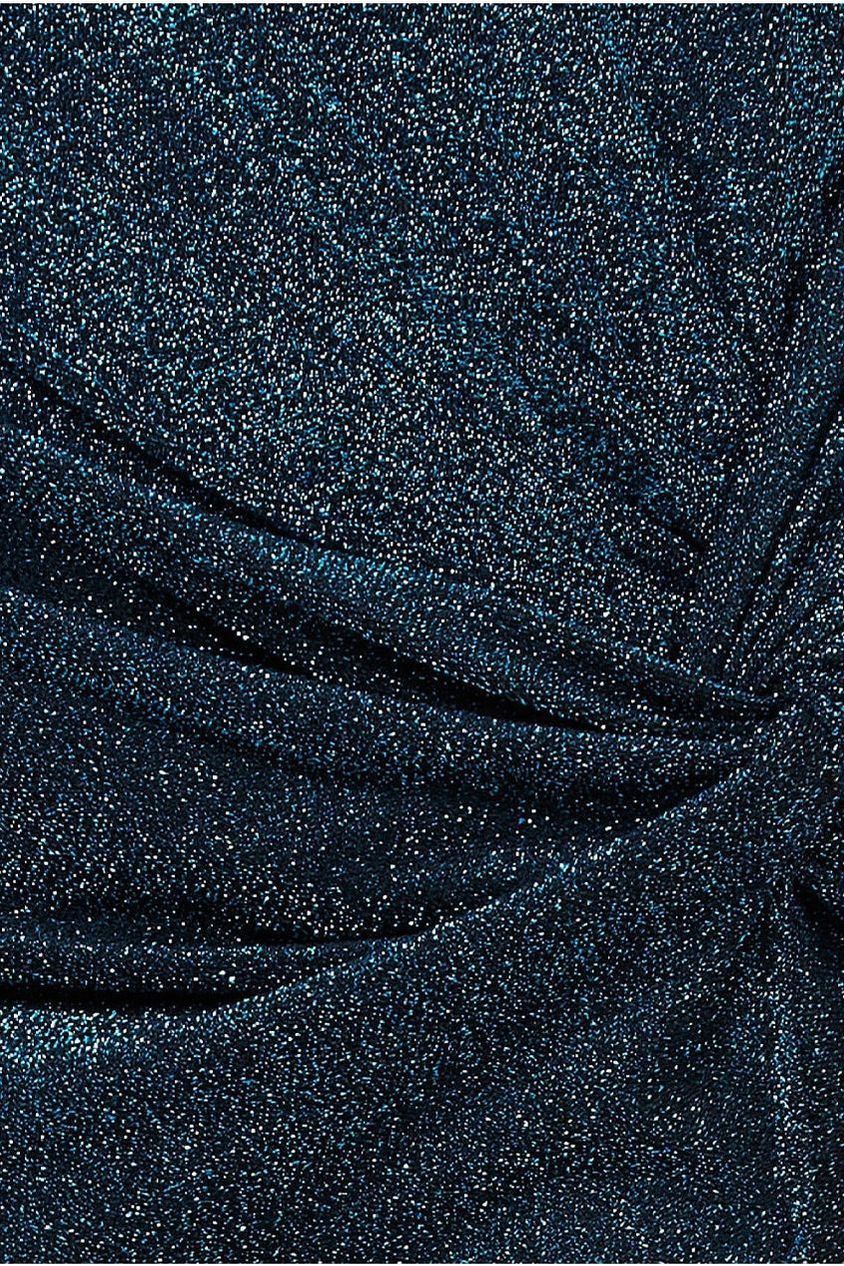 Knot Front Thigh Split Midi Skirt - Blue SK22