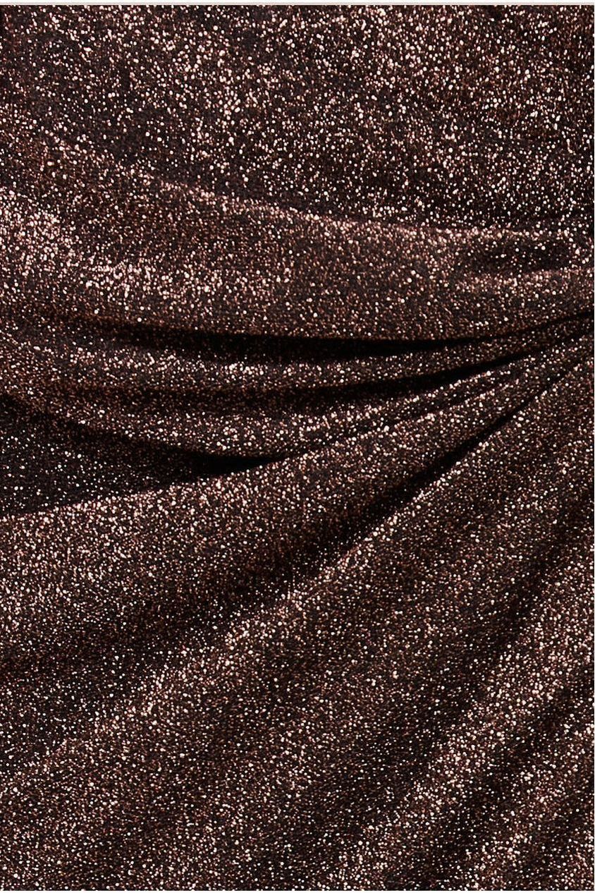 Knot Front Thigh Split Midi Skirt - Bronze SK22